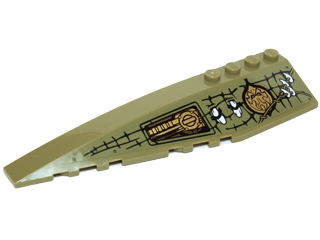 Wedge 12 x 3 Left with Mechanical Panel, Small Teeth, Vines and Gold Chima Pattern (Sticker) - Set 70227