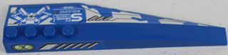 Wedge 12 x 3 Left with Silver Vents and 'SPY DRONE' on Blue and White Camouflage Top, Vents and Lime Double Lights Side Pattern (Stickers) - Set 8118