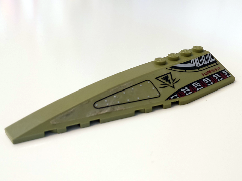 Wedge 12 x 3 Left with Gears, 'WARNING' and Tornado in Triangle Pattern (Sticker) - Set 70164