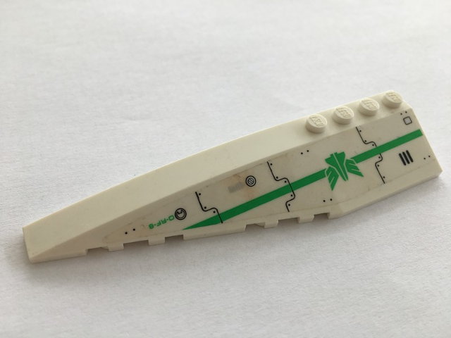 Wedge 12 x 3 Left with Vent, Bright Green Stripe and Galaxy Squad Logo Pattern (Sticker) - Set 70704