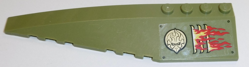 Wedge 12 x 3 Left with Flames, Gold Chima Logo Plates Pattern (Sticker) - Set 70135