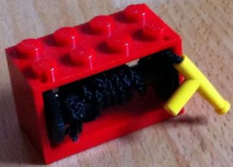 String Reel 2 x 4 x 2 Holder with Black Drum with Black String 35L with Yellow Hose Nozzle Simple (4209 / 4208 / 194cx2)