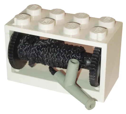 String Reel 2 x 4 x 2 Holder with Black Drum with Black String 35L Fixed with Light Gray Hose Nozzle Simple (4209 / 4208c03)