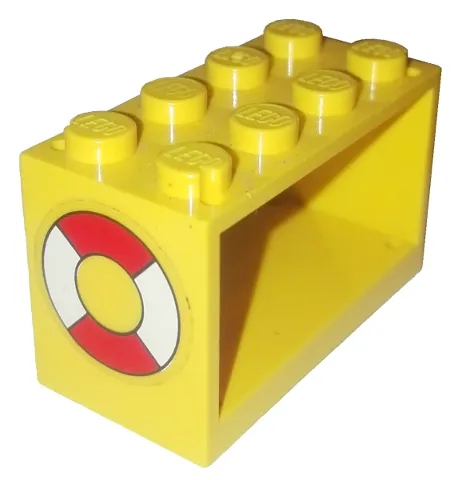 String Reel 2 x 4 x 2 Holder with Red and White Life Preserver Pattern on Both Sides (Stickers) - Set 6697