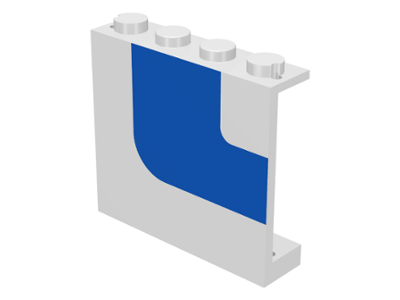 Panel 1 x 4 x 3 - Solid Studs with Blue Stripe Pattern Right