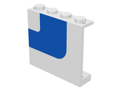 Panel 1 x 4 x 3 - Solid Studs with Blue Stripe Pattern Left