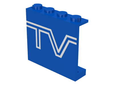 Panel 1 x 4 x 3 - Solid Studs with TV Logo Pattern
