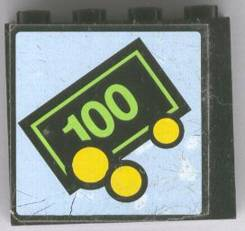 Panel 1 x 4 x 3 - Solid Studs with Large Bill & Coins Pattern (Sticker) - Set 1490