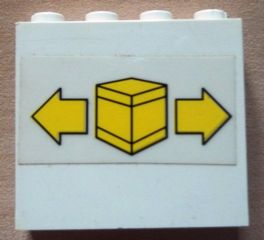 Panel 1 x 4 x 3 - Solid Studs with Box and Arrows Pattern (Sticker) - Set 7823