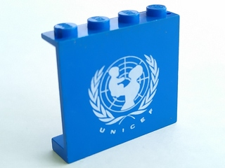 Panel 1 x 4 x 3 - Solid Studs with UNICEF Logo Pattern