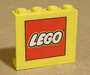 Panel 1 x 4 x 3 - Solid Studs with LEGO Logo Pattern (Sticker) - Set 4549