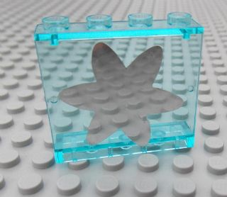 Panel 1 x 4 x 3 - Hollow Studs with Star Shaped Mirror Pattern (Sticker) - Set 5960