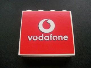 Panel 1 x 4 x 3 - Hollow Studs with Vodafone Logo Pattern (Sticker) - Set 8672