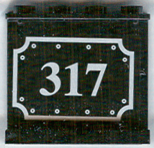 Panel 1 x 4 x 3 - Hollow Studs with Silver '317', Border, and Rivets Pattern (Sticker) - My Own Train Sets