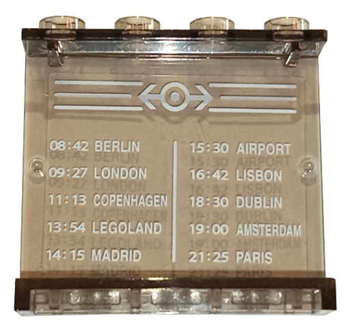 Panel 1 x 4 x 3 - Hollow Studs with Schedule Pattern 3 on Inside (Sticker) - Set 4511