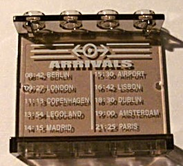 Panel 1 x 4 x 3 - Hollow Studs with Schedule and 'ARRIVALS' Pattern on Inside (Sticker) - Set 4513