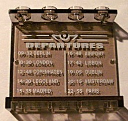 Panel 1 x 4 x 3 - Hollow Studs with Schedule and 'DEPARTURES' Pattern on Inside (Sticker) - Set 4513