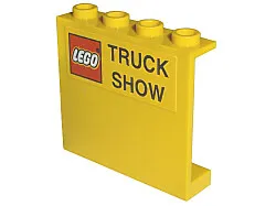 Panel 1 x 4 x 3 - Hollow Studs with LEGO Logo with Black Border and 'TRUCK SHOW' Pattern (Sticker) - Set 10156