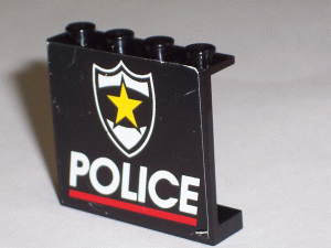 Panel 1 x 4 x 3 with Police Red Line and Yellow Star Badge Pattern (Sticker) - Set 6348