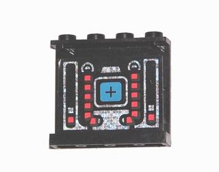 Panel 1 x 4 x 3 with Blue, Red and Silver Space Mechanical Pattern on Inside (Sticker) - Set 6949 (Undetermined Type)