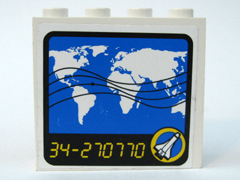 Panel 1 x 4 x 3 with World Map Monitor Pattern (Sticker) - Set 6456