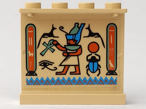 Panel 1 x 4 x 3 with Hieroglyphs and Scarab Pattern Model Left Side (Sticker) - Set 5938