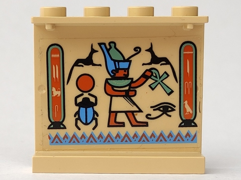 Panel 1 x 4 x 3 with Hieroglyphs and Scarab Pattern Model Right Side (Sticker) - Set 5938