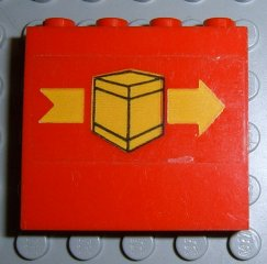 Panel 1 x 4 x 3 with Box and Arrow Right Pattern (Sticker) - Set 6624