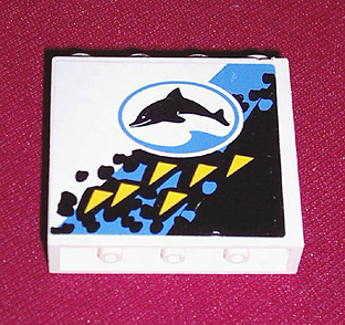 Panel 1 x 4 x 3 with Oval and Dolphin Facing Left Pattern (Sticker) - Set 6556