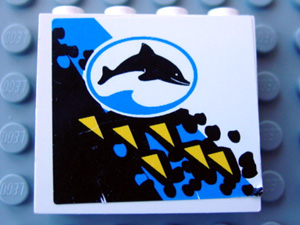 Panel 1 x 4 x 3 with Oval and Dolphin Facing Right Pattern (Sticker) - Set 6556