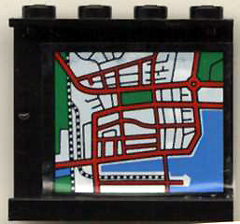 Panel 1 x 4 x 3 with Map Street Pattern 1 on Inside (Sticker) - Set 6398
