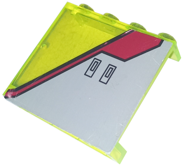 Panel 1 x 4 x 3 with SW Silver and Red Pattern Left (Sticker) - Set 4482