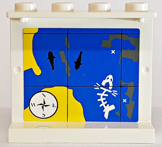 Panel 1 x 4 x 3 with Map Sea Pattern on Inside (Sticker) - Set 6560