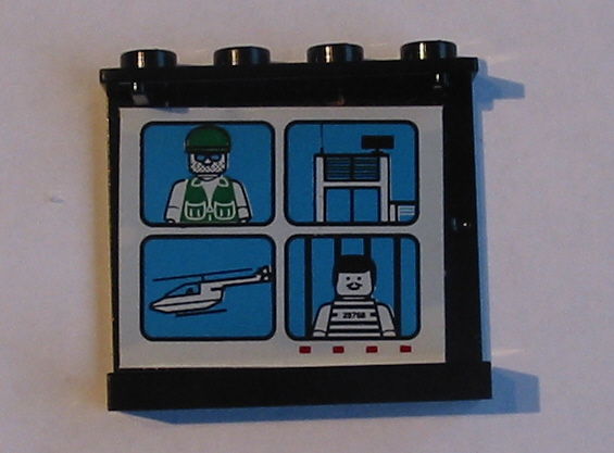 Panel 1 x 4 x 3 with Central Precinct Headquarters Pattern on Inside (Sticker) - Set 6398