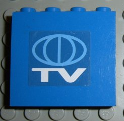 Panel 1 x 4 x 3 with TV Globe Logo Pattern (Sticker) - Set 6553