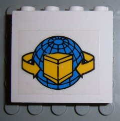 Panel 1 x 4 x 3 with Box and Arrows and Globe Pattern (Sticker) - Sets 4555 / 6542