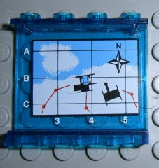 Panel 1 x 4 x 3 with Map Arctic Pattern on Inside (Sticker) - Set 6575