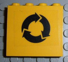 Panel 1 x 4 x 3 with Recycling Arrows Black Pattern (Sticker) - Set 4555