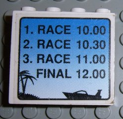 Panel 1 x 4 x 3 with Schedule for Boat Race Pattern (Sticker) - Set 6543