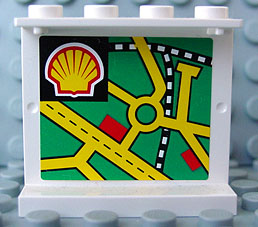 Panel 1 x 4 x 3 with Map Street Pattern 4 and Shell Logo on Inside (Sticker) - Set 1254