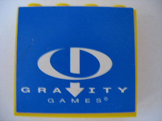 Panel 1 x 4 x 3 with Gravity Games Logo White on Blue Pattern (Sticker) - Set 3585