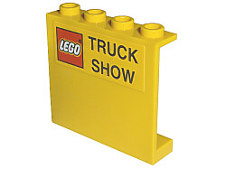 Panel 1 x 4 x 3 with LEGO Logo with Black Border and 'TRUCK SHOW' Pattern (Sticker) - Set 10156