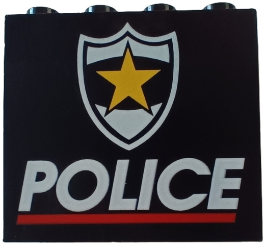 Panel 1 x 4 x 3 with Police Red Line and Yellow Star Badge Pattern (Printed)
