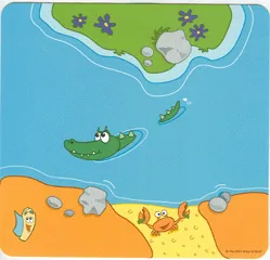 Paper Duplo Playmat 12 x 11 with River and Alligator / Crocodile Pattern