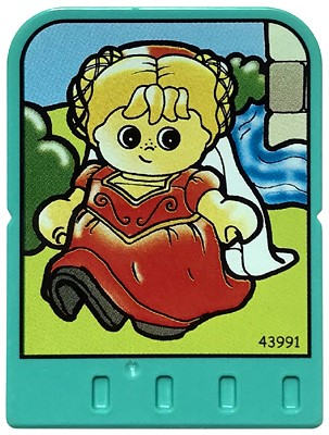Story Builder Crazy Castle Card with Girl Maiden in Red Dress Pattern