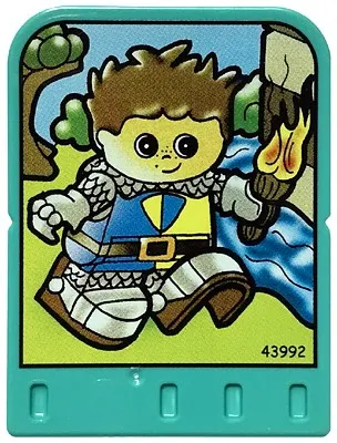 Story Builder Crazy Castle Card with Boy Knight Carrying Torch Pattern