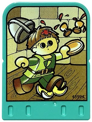 Story Builder Crazy Castle Card with Boy Knight Carrying Drinks and Slipping on Banana Peel Pattern