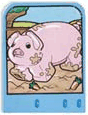 Story Builder Farmyard Fun Card with Pig in Mud with Carrots Pattern