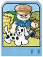Story Builder Farmyard Fun Card with Farmer and Dog Pattern