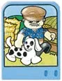 Story Builder Farmyard Fun Card with Farmer and Dog Pattern